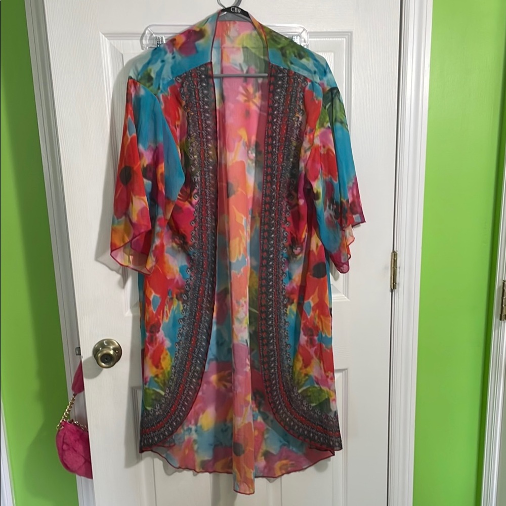 CBR Multicolor Tie-Dye Beach Cover Up